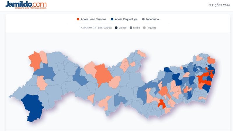 Raquel Lyra tem 144 dos 184 prefeitos de Pernambuco; João soma 40