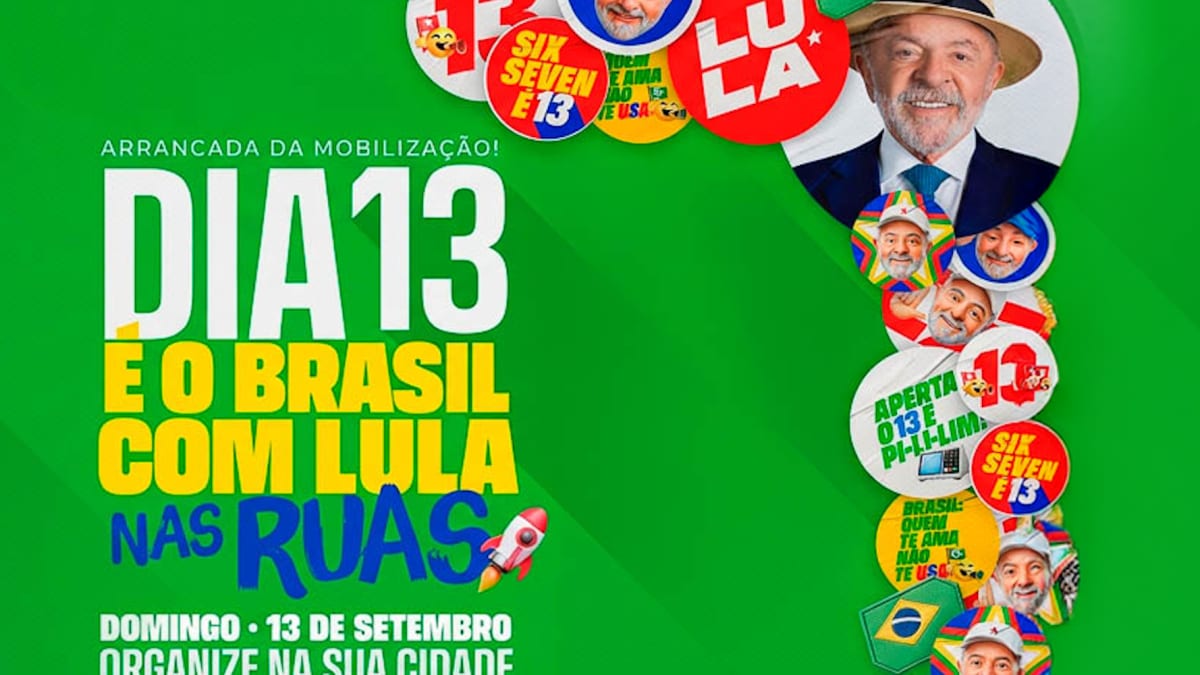 PT convoca mobilização nacional por Lula em 13.set.2026