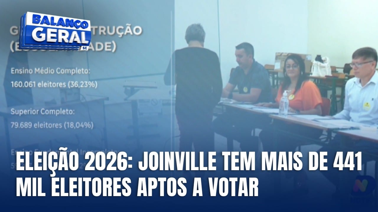 Joinville tem 441.000 eleitores aptos para o 1º turno de 2026 neste domingo