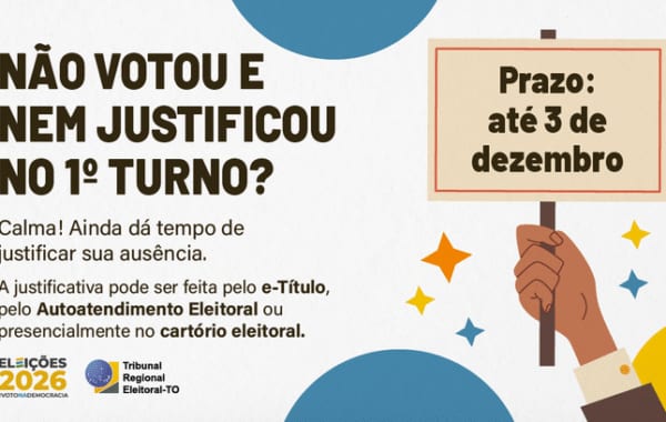 Não votou no 1º turno? Prazo para justificar ausência vai até 3 de dezembro