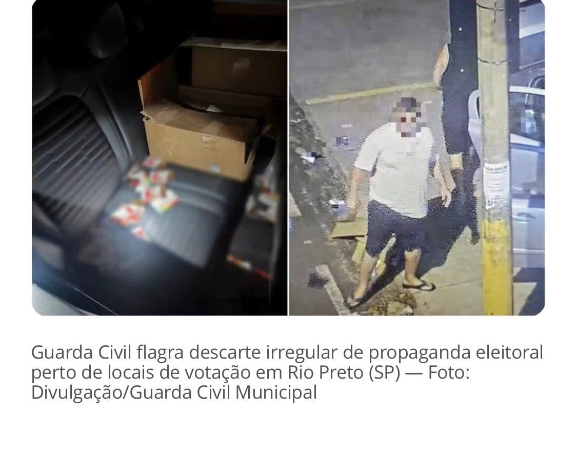 GCM flagra descarte de santinhos perto de seções em Rio Preto