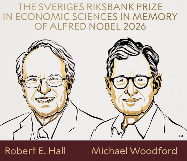 Prêmio Nobel de Economia 2026 vai para os norte-americanos Robert E. Hall e Michael Woodford por estudos sobre a estabil
