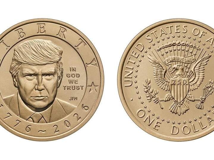 Tesouro dos Estados Unidos emite moeda de 1 dólar com rosto de Trump