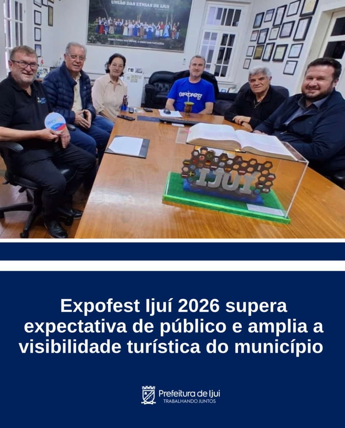 Prefeitura de ijuí recebe presidência da expofest 2026 para visita institucional