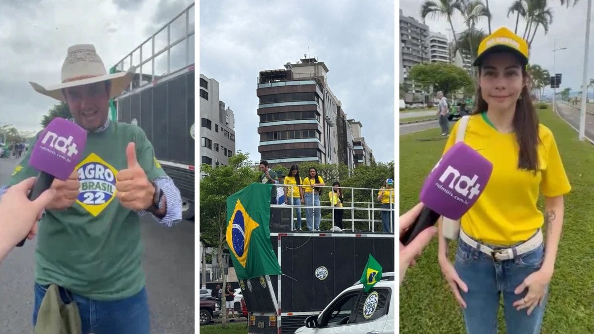 Com oração, música e buzinaço, ‘caminhonetaço’ em apoio a Flávio Bolsonaro parte pelas ruas de Florianópolis às vésperas