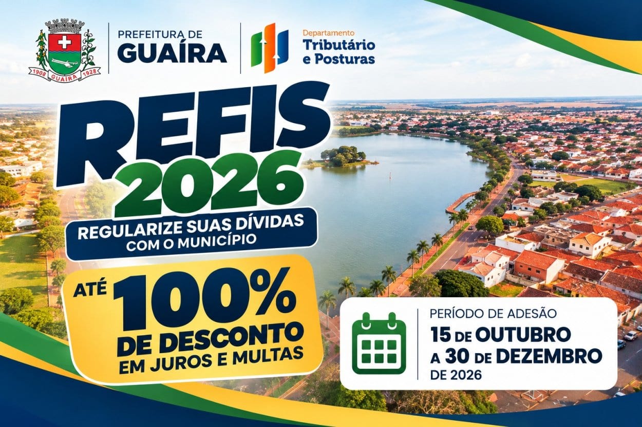 REFIS 2026: Quite dívidas com o Município com até 100% de desconto em juros e multas