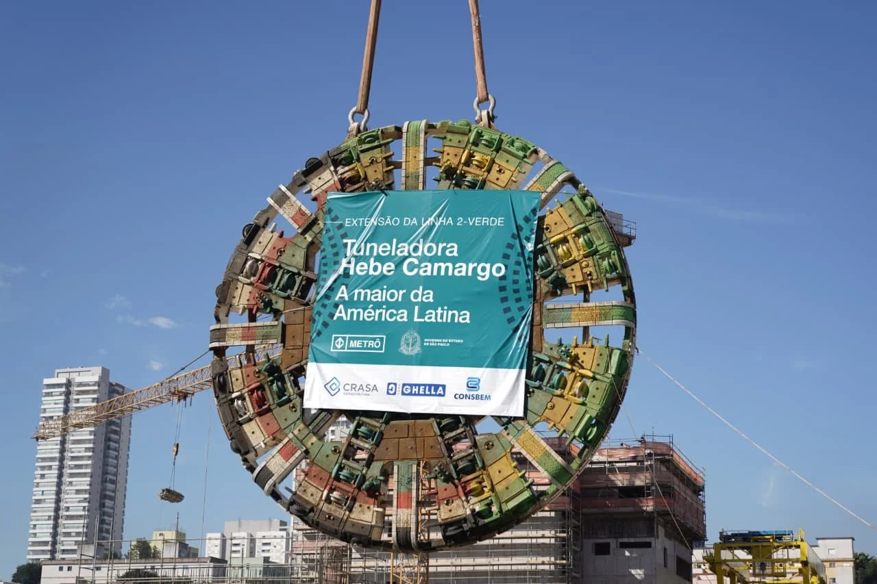 Tuneladora Hebe Camargo começa a escavar Linha 2-Verde rumo a Guarulhos