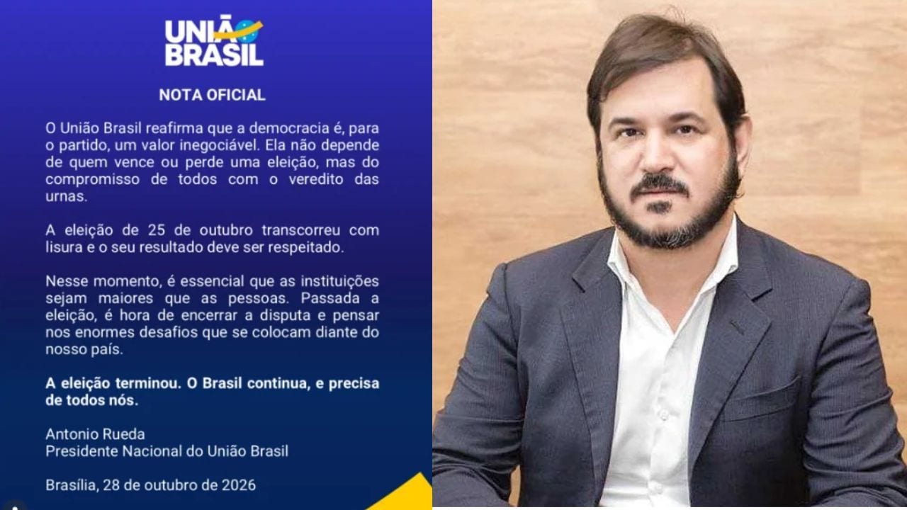 União Brasil: 'resultado da eleição deve ser respeitado'