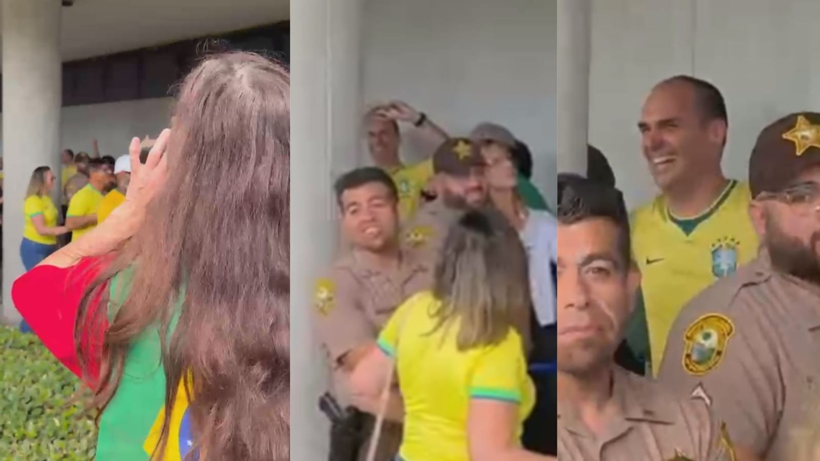 Brasileira confronta Eduardo Bolsonaro em seção eleitoral nos EUA e vídeo viraliza: 'Fugitivo'
