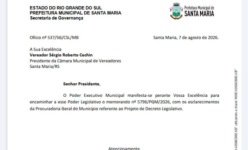 PGM de Santa Maria é contra sustação do contrato entre Prefeitura e Corsan