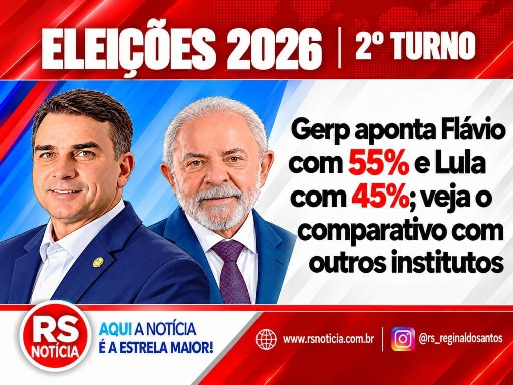 Gerp aponta Flávio com 55% e Lula com 45%; compare com Datafolha, Quaest e outros institutos