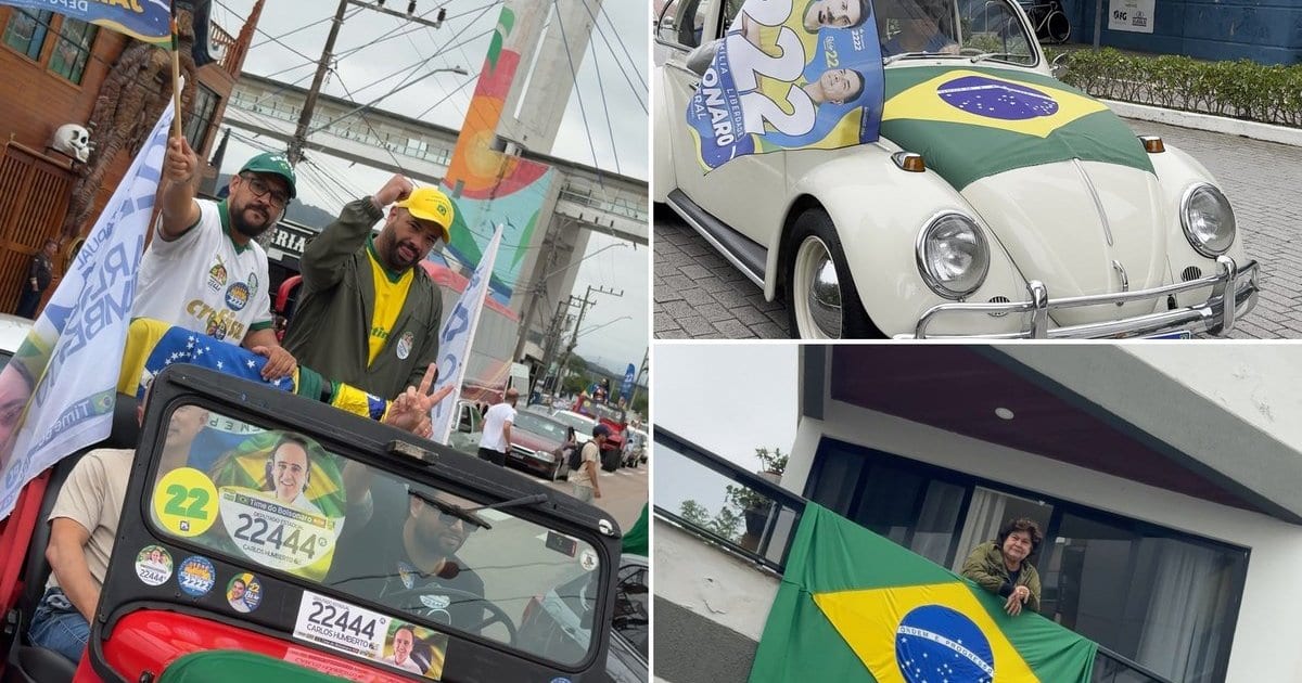 Carreata do PL leva carros antigos à orla de Balneário Camboriú