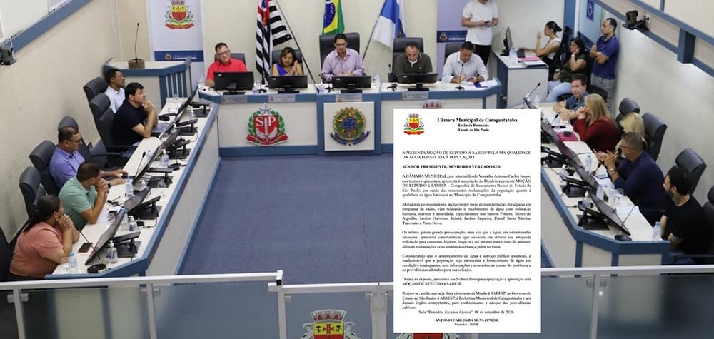 Câmara de Caraguatatuba aprova moção de repúdio à Sabesp