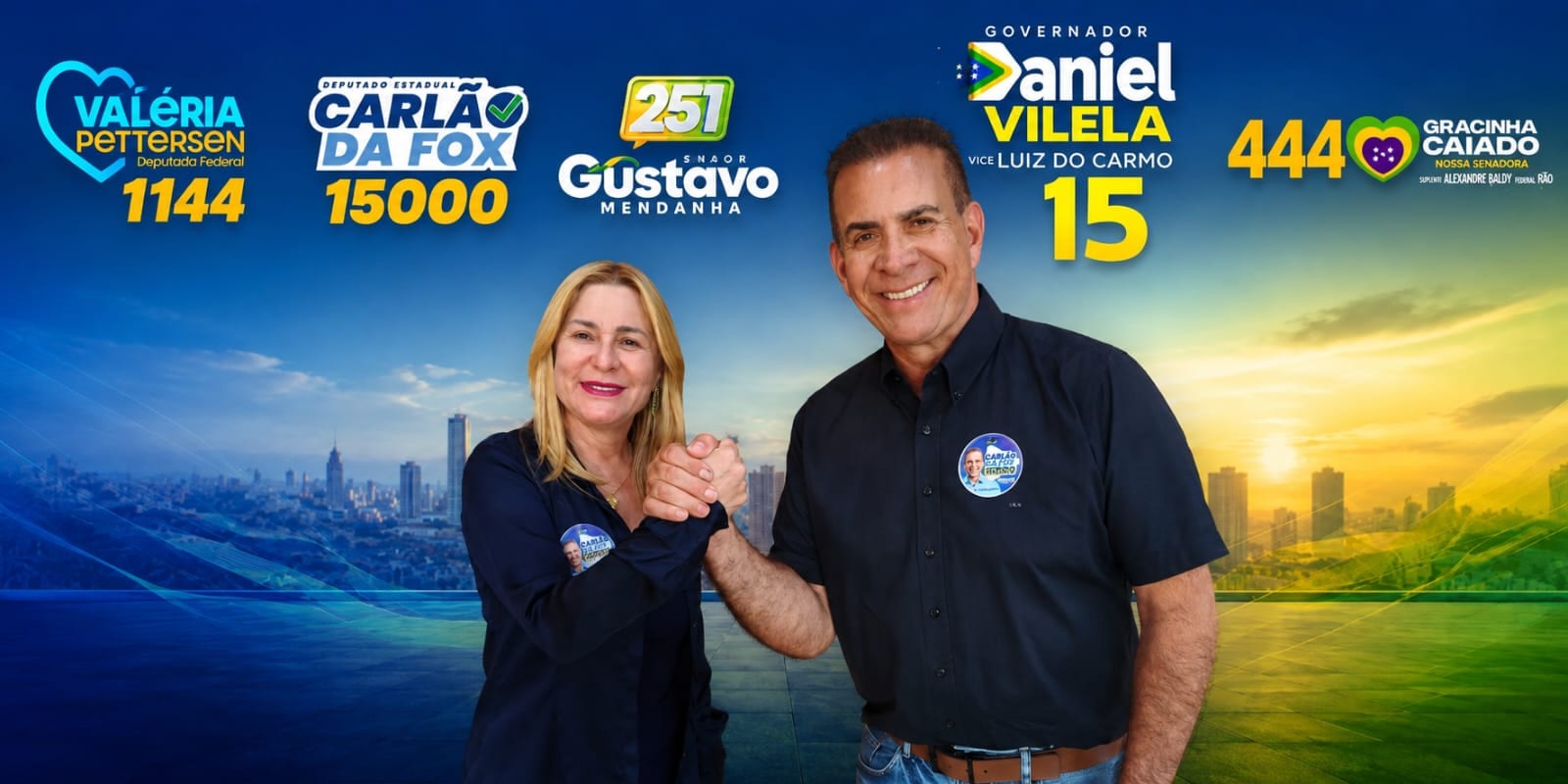 Valéria Pettersen e Carlão da Fox formalizam dobradinha para 2026 em Goiás