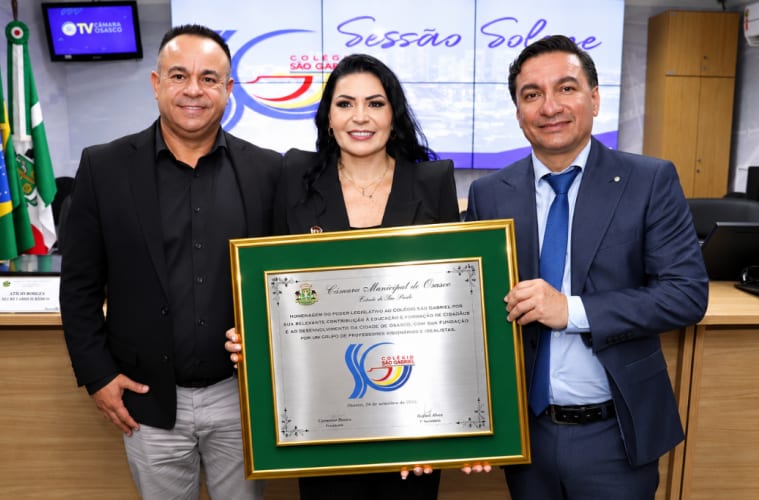 Câmara de Osasco homenageia Colégio São Gabriel por trajetória de 27 anos na educação