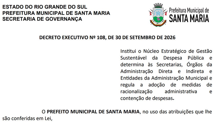 PREFEITURA. Decimo impõe cortes e amplia controle sobre despesas. Decreto está no site da Câmara