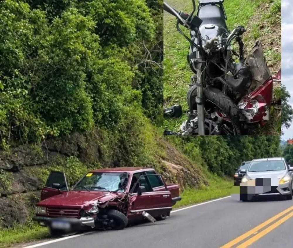 Colisão entre carro e motocicleta deixa dois feridos na ERS-446, entre Carlos Barbosa e São Vendelino