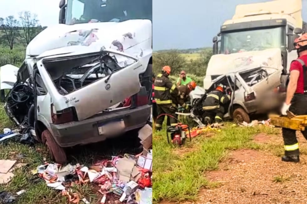 Homem de 55 anos morre após colisão frontal entre carro e caminhão em Rosana