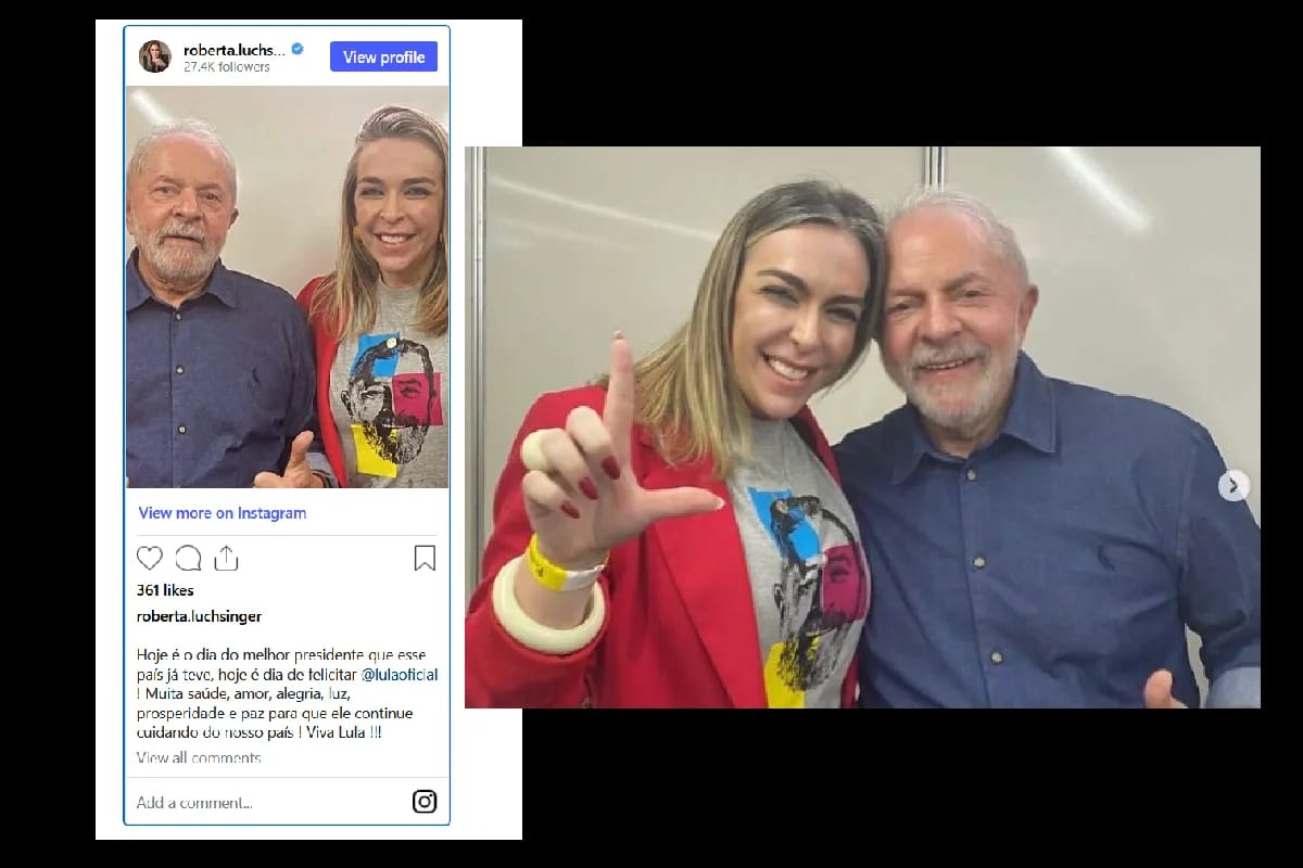 Roberta Luchsinger apaga rede social após Lula negar proximidade