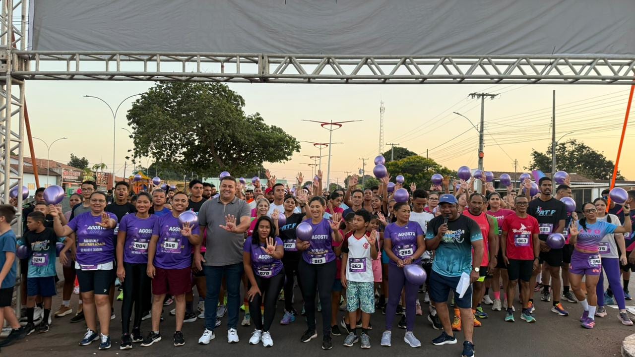 Mais de 300 pessoas tomam as ruas de Cariri do Tocantins na Segunda Corrida da Mulher no Agosto Lilás