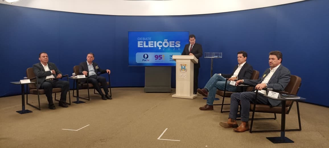 Comparações entre gestões e ideias sobre segurança e saúde marcam debate entre candidatos ao governo de Goiás
