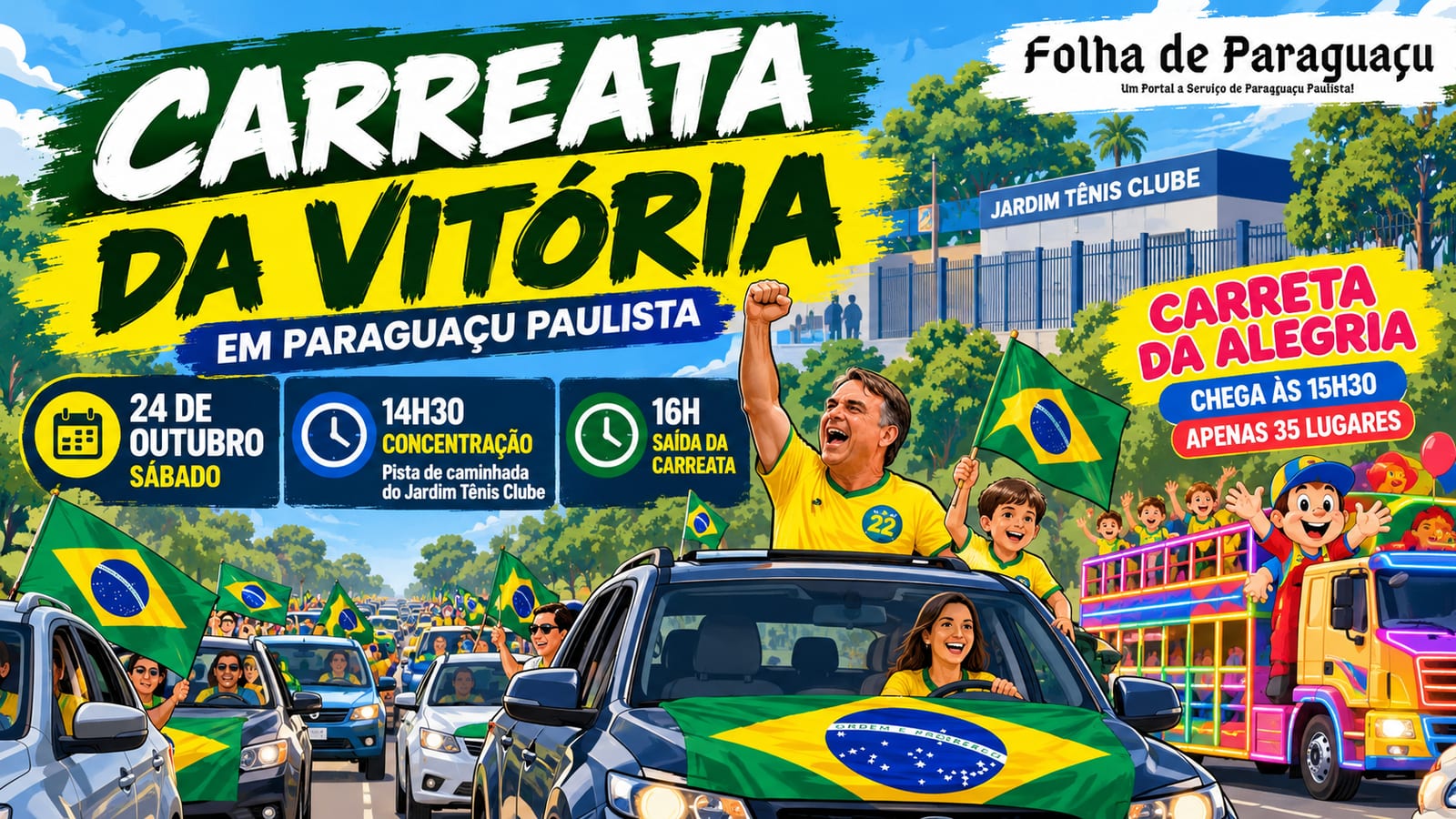 Carreata 22 em Paraguaçu Paulista acontece neste sábado (24)