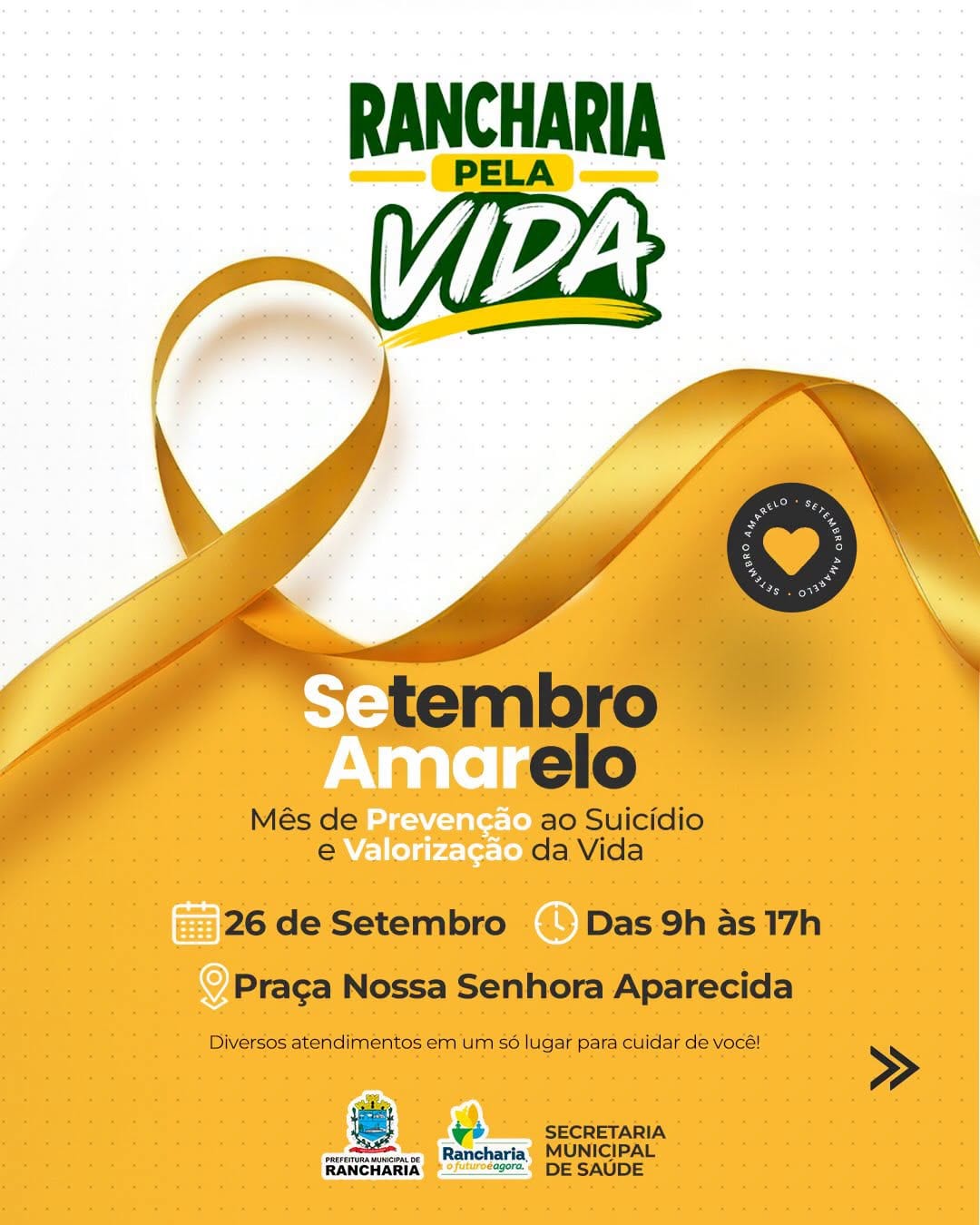 Rancharia pela vida: Prefeitura promove evento no Setembro Amarelo