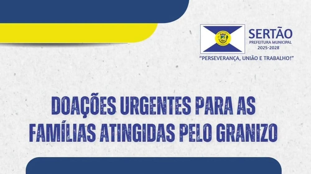 Prefeitura de Sertão arrecada colchões e cobertores para famílias atingidas pelo granizo