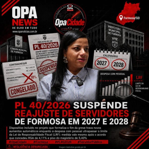 PL 40/2026 suspende reajuste dos servidores de Formosa em 2027 e 2028
