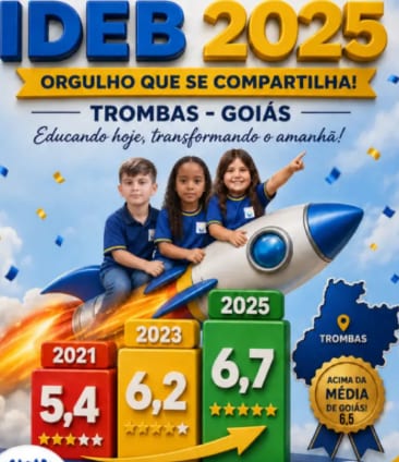 Trombas atinge 6,7 no IDEB 2025 e supera média de Goiás