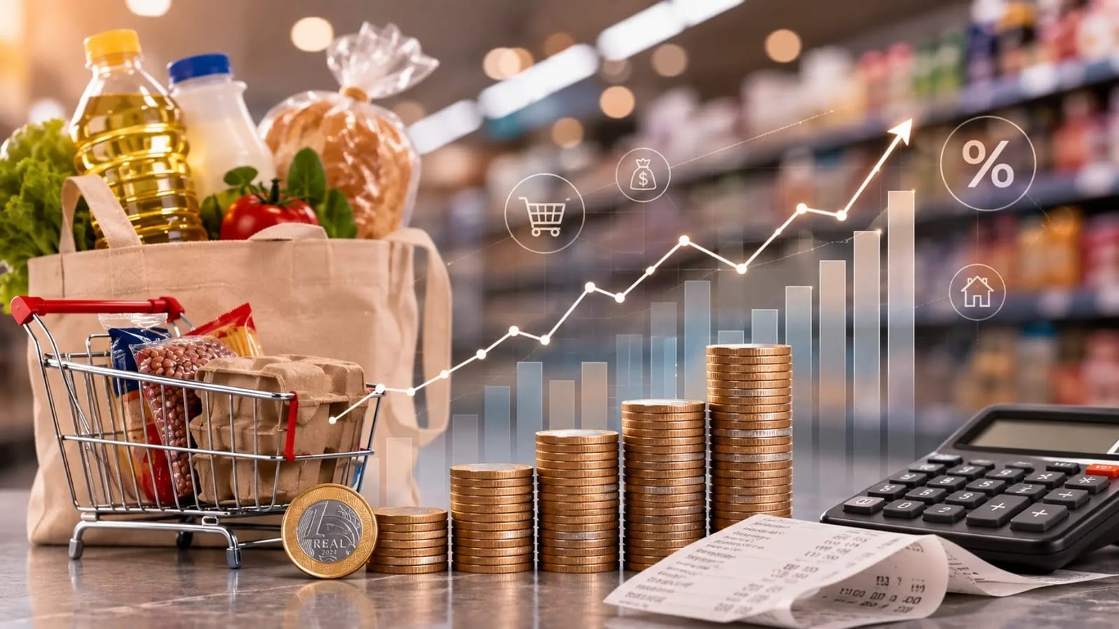 Previsão de inflação sobe para 5,22% e mercado passa a esperar juros menores
