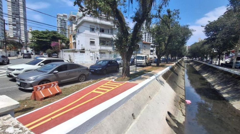 Obras no canal 4, em Santos, são concluídas; ciclovia e calçada reabertas