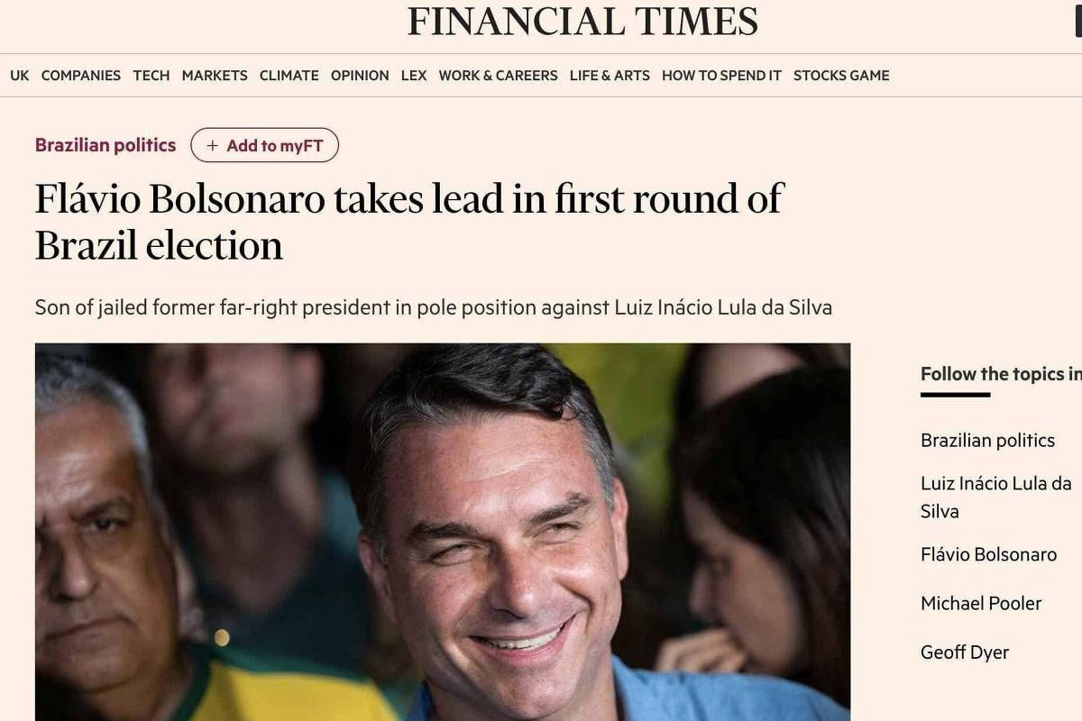 Ressurgimento de Bolsonaro expõe a fraqueza de Lula, diz jornal econômico mais importante do mundo