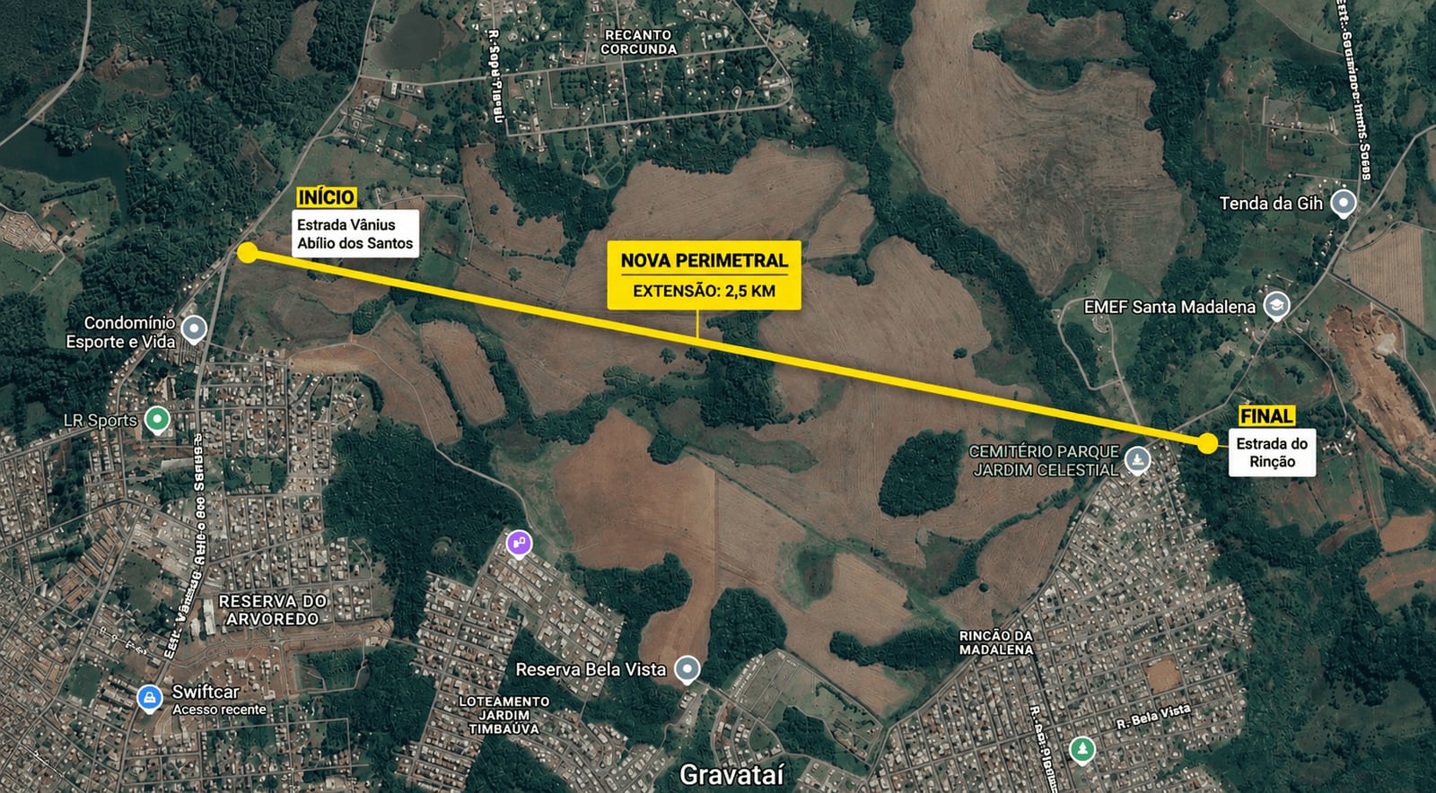 Gravataí convoca audiência sobre 1ª Perimetral de 2,5 km com investimento privado
