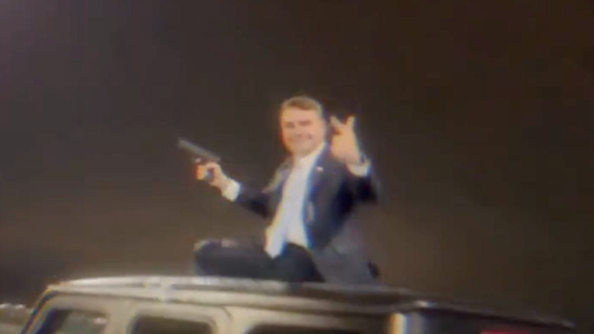Nikolas divulga vídeo de IA com Flávio bebendo e disparando míssil