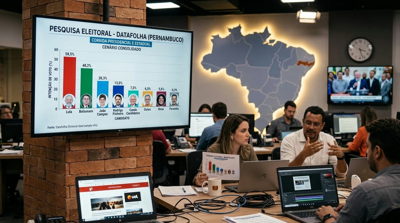 Datafolha em Pernambuco: líder tem 55% no cenário estimulado