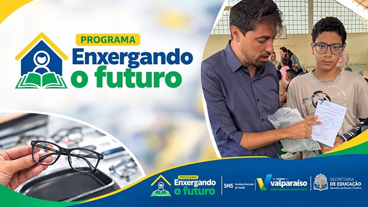 Estudante com quase 10 graus em cada olho recebe novos óculos em Valparaíso de Goiás