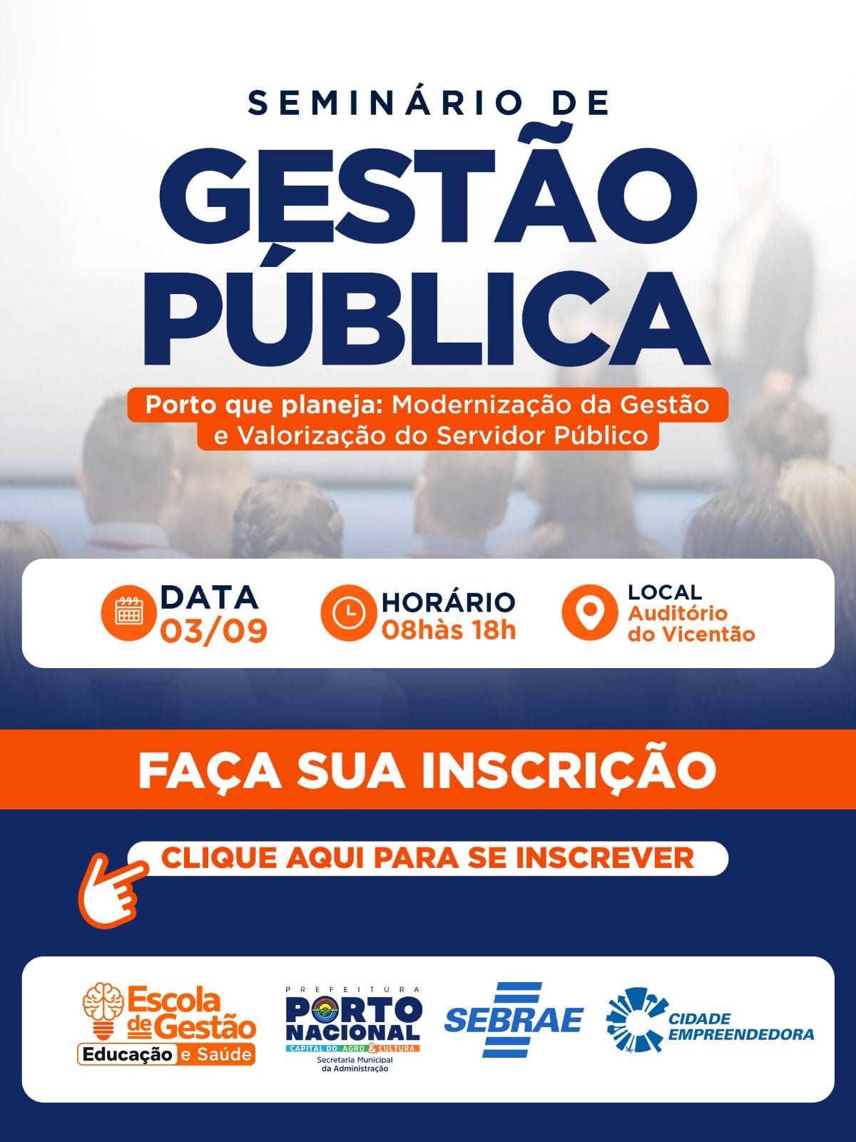 Seminário de Gestão Pública debate modernização e valorização do servidor em Porto Nacional