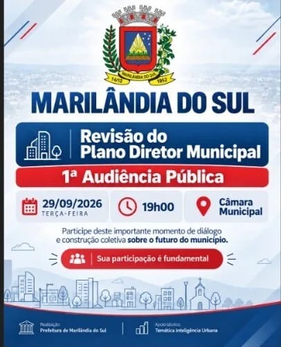 Marilândia do Sul convoca 1ª audiência da revisão do Plano Diretor