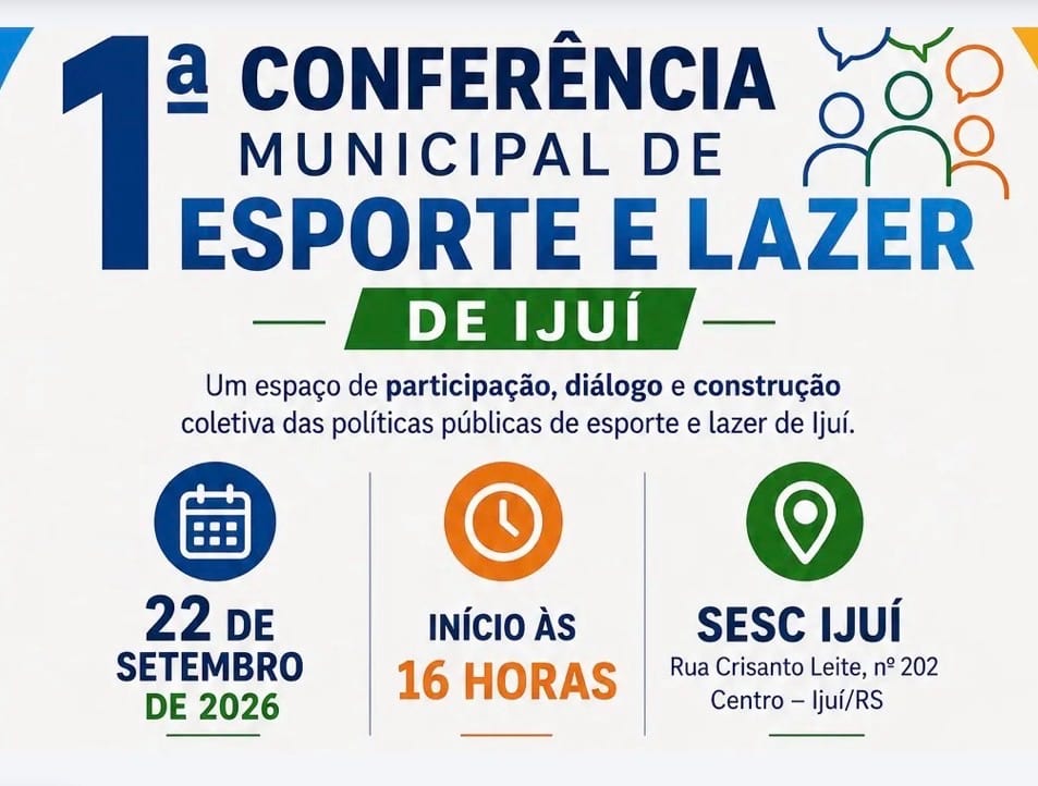 Ijuí faz 1ª Conferência de Esporte e Lazer no dia 22
