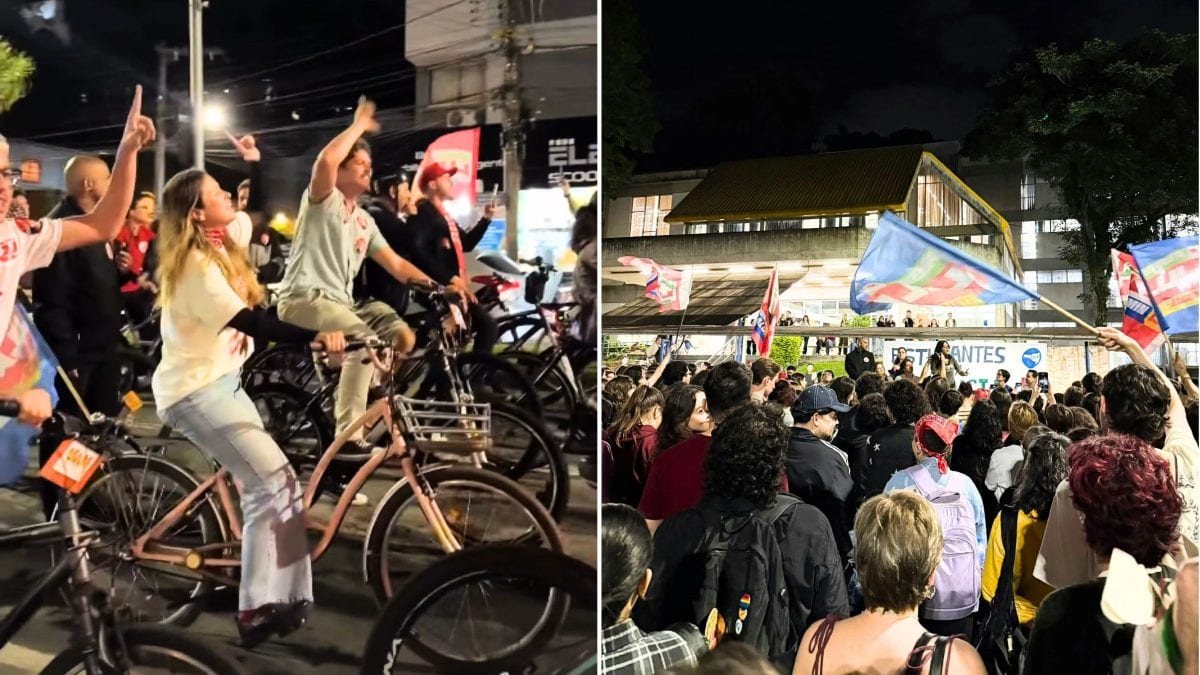 Ciclistas e lideranças pró-Lula fazem 'Pedalula' em Blumenau