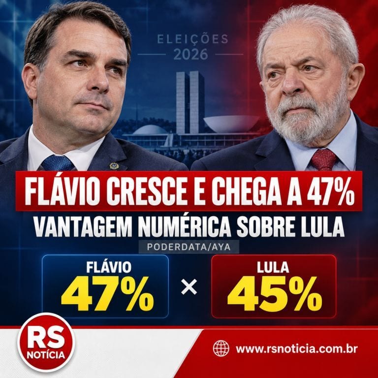 Flávio Bolsonaro chega a 47% e amplia vantagem numérica sobre Lula no 2º turno