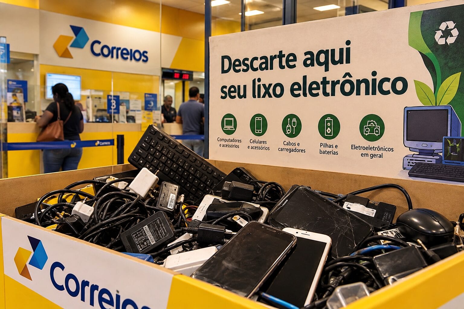 Correios oferecem descarte gratuito de lixo eletrônico em mais de 6 mil agências
