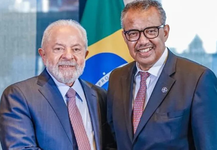 Tedros agradece Lula por defender uma OMS forte na ONU