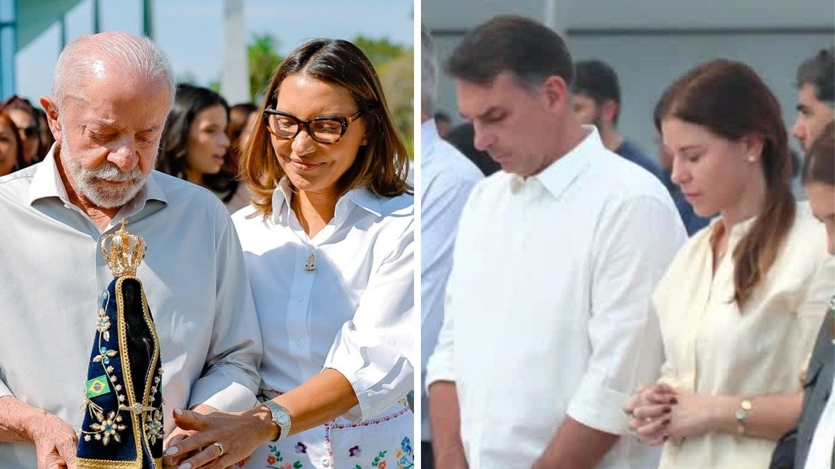 Lula e Flávio Bolsonaro participam de celebrações de Nossa Senhora Aparecida em Brasília neste 12 de outubro