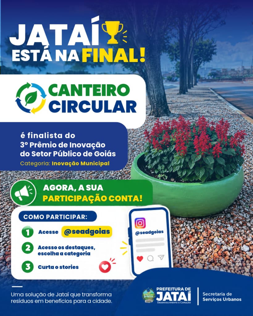 Jataí usa resíduos para reduzir manutenção e revitalizar 511 m de canteiros