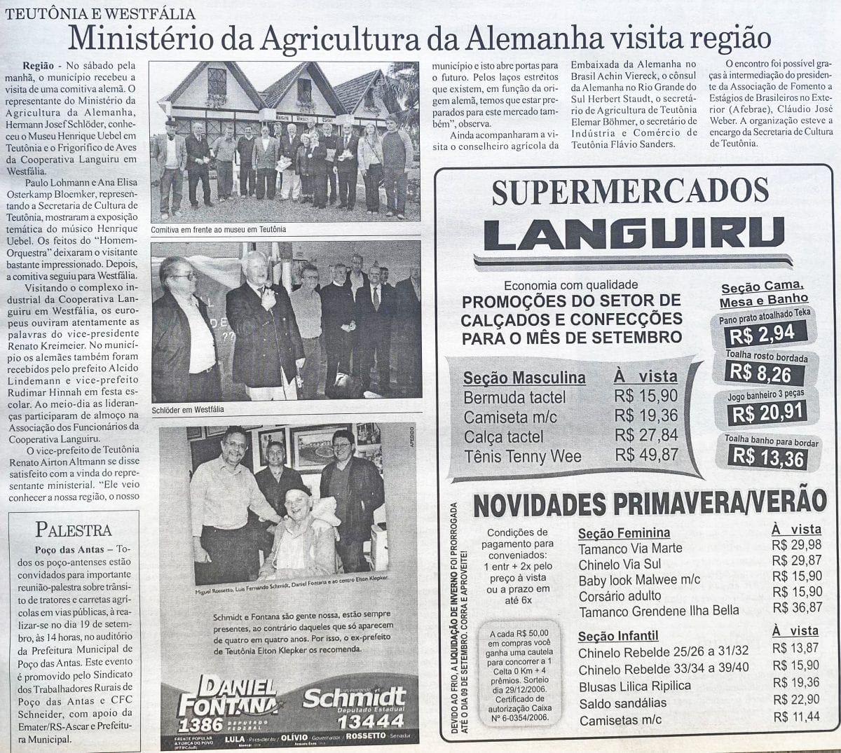 Há 20 anos: Comitiva do Ministério da Agricultura da Alemanha visitava a região