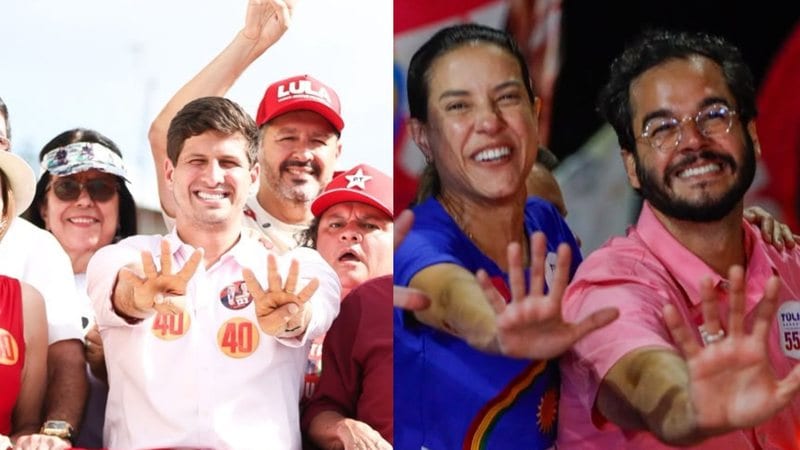 João Campos e Raquel Lyra fazem carreatas em Jaboatão e Recife na véspera do 1º turno