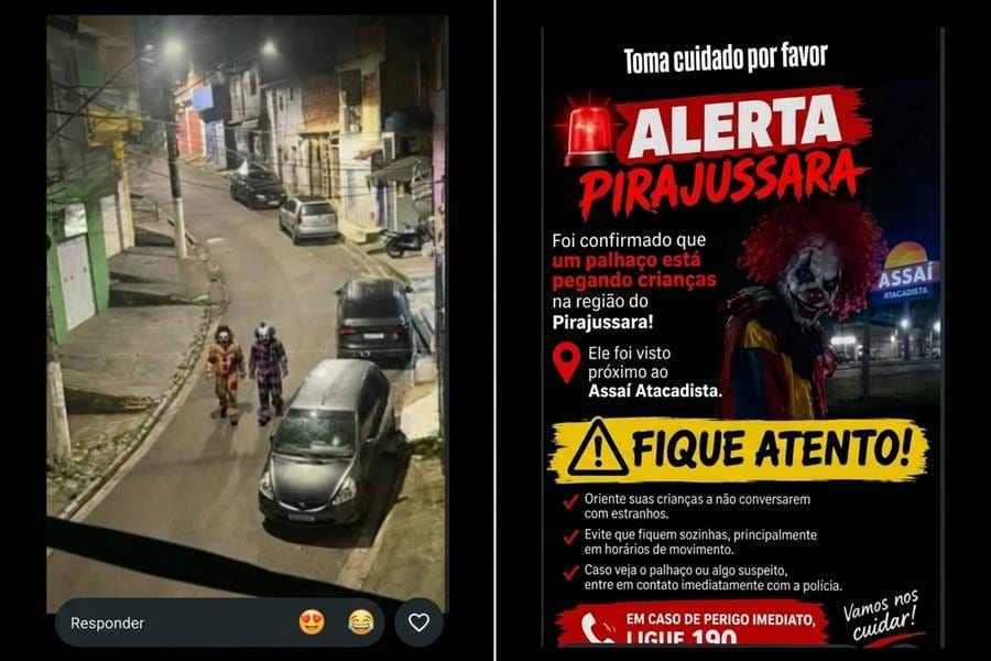 Taboão da Serra: alerta sobre palhaço que "pega crianças" é boato, diz secretário de Segurança