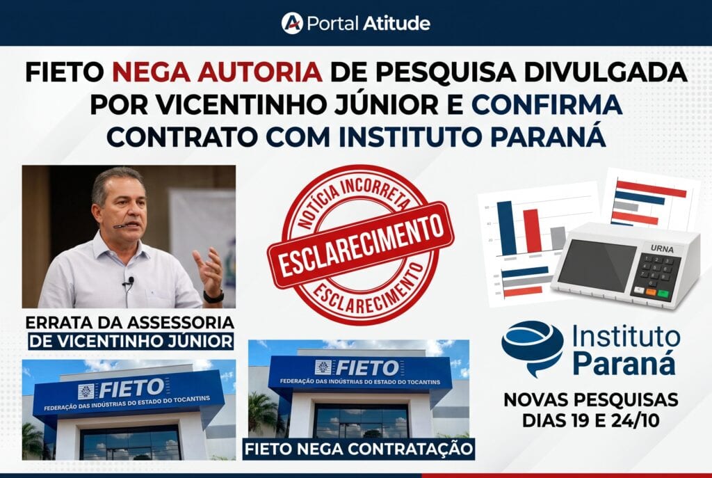 FIETO nega contratação de pesquisa do Instuto Setas divulgada por Vicentinho Júnior e confirma contrato com Instituto Pa